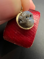 Labradorite Monkey Cameo Pendant
