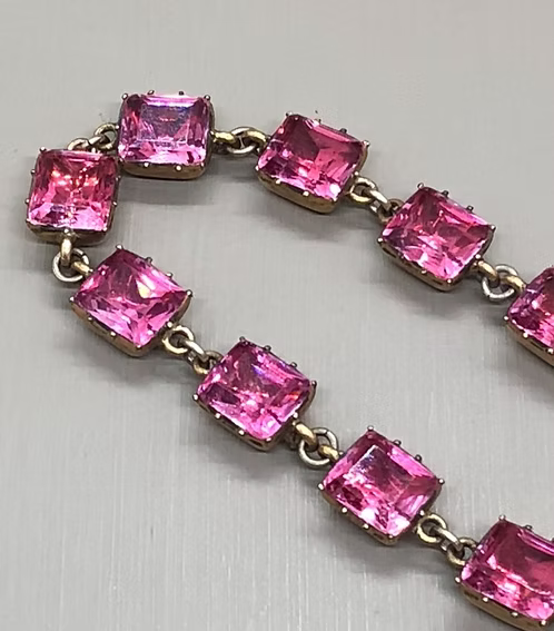 Rose Pink Georgian Paste Bracelet
