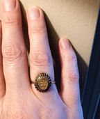 Georgian Garnet Halo Mourning Ring