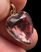 Foiled Rock Crystal Georgian Heart Pendant