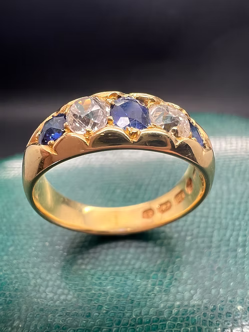 Sapphire and Old Cut Diamond Gypsy