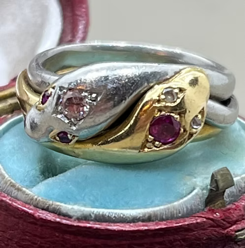 Platinum and Gold Snake Ring 1899