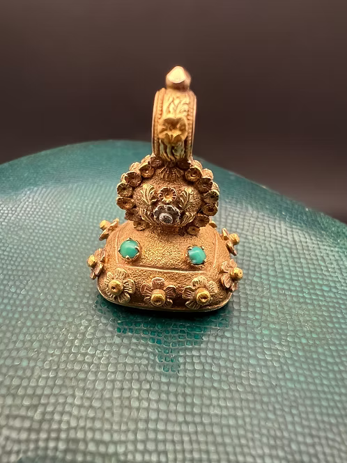 Three Colour Gold Floral Fob Seal