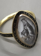 Navette Sepia ring for two sisters 1784 Not Lost but Gone Before