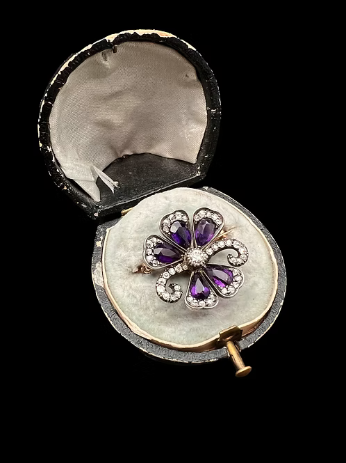 Amethyst and Diamond Flower