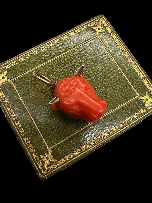 Coral Bull charm