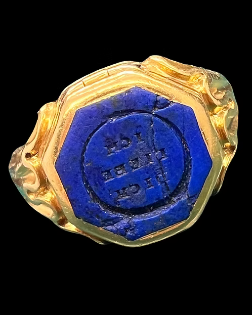 Lapis Signet Locket Ring