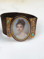 French Sentimental Portrait Miniature of a Young Girl c.1830