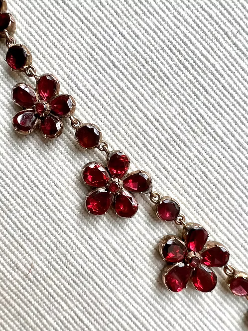 Georgian Garnet Pansy Necklace