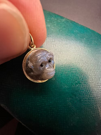 Labradorite Monkey Cameo Pendant