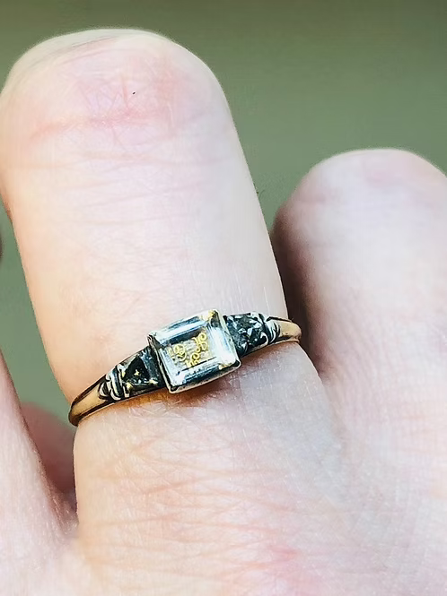 Table-cut Crystal and Diamond Ring c.1725
