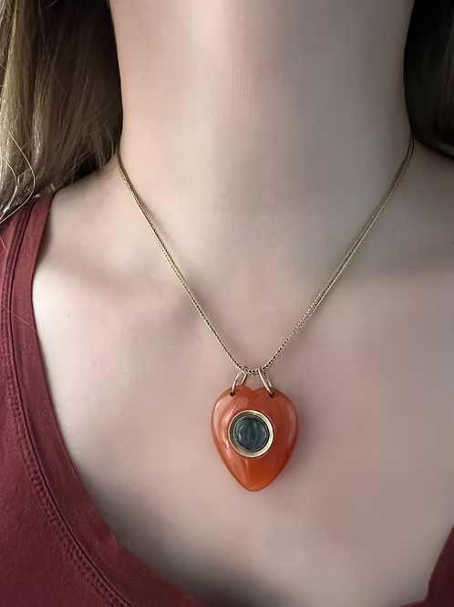 Carnelian Georgian Heart Pendant