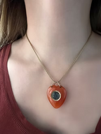 Carnelian Georgian Heart Pendant