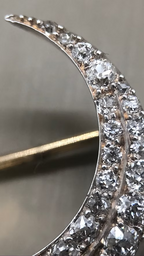 Victorian Old-Cut Diamond Crescent Moon