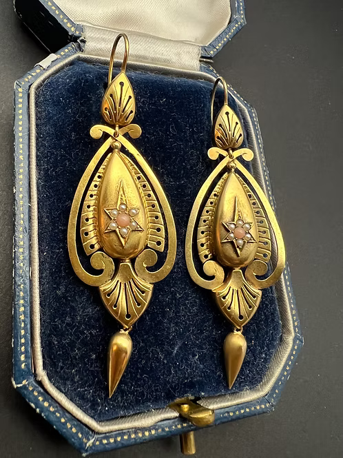 15ct Victorian Anthemion earrings