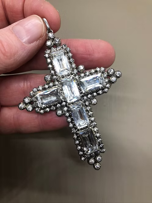 Edwardian Silver Paste Cross