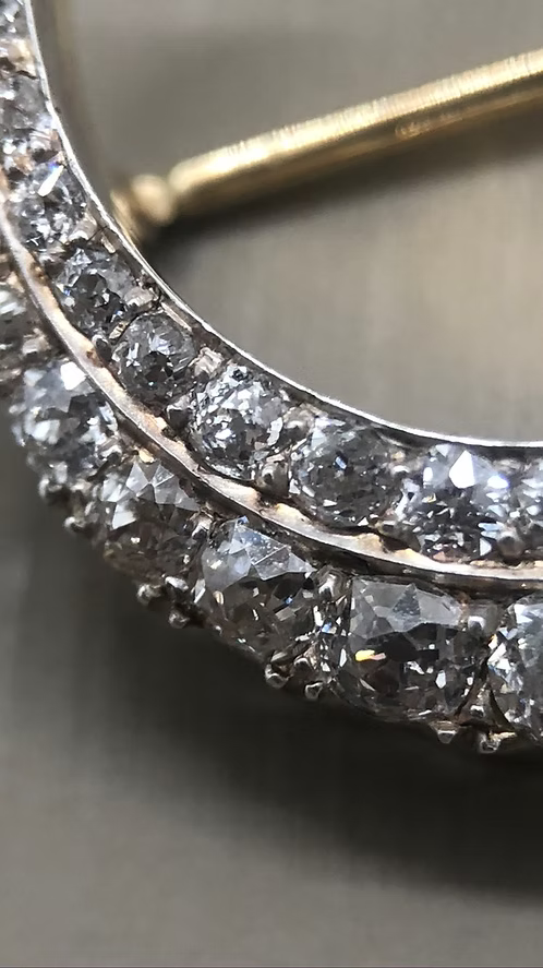 Victorian Old-Cut Diamond Crescent Moon