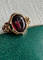Garnet Intaglio Mourning Ring