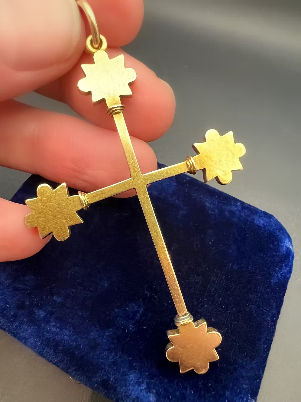 Coral and Enamel Gold Cross c.1870.