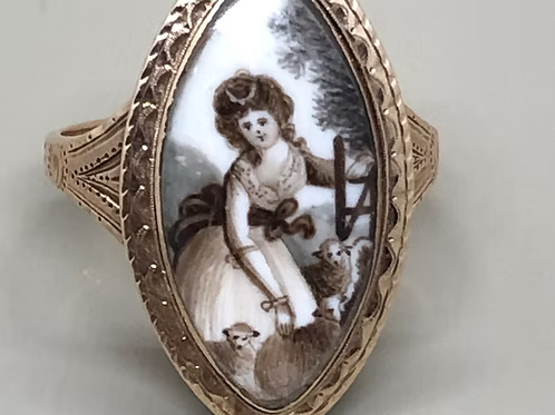 Navette sepia ring c.1790