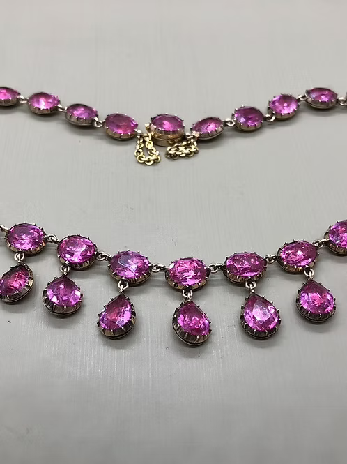 Stunning Magenta Pink Paste Necklace