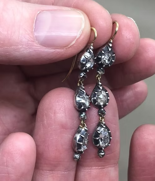 Rose-diamond Triple Teardrops