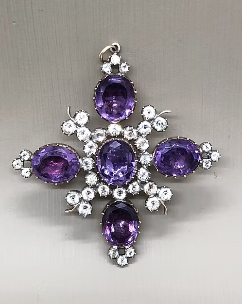 Georgian Amethyst and Paste Cruciform