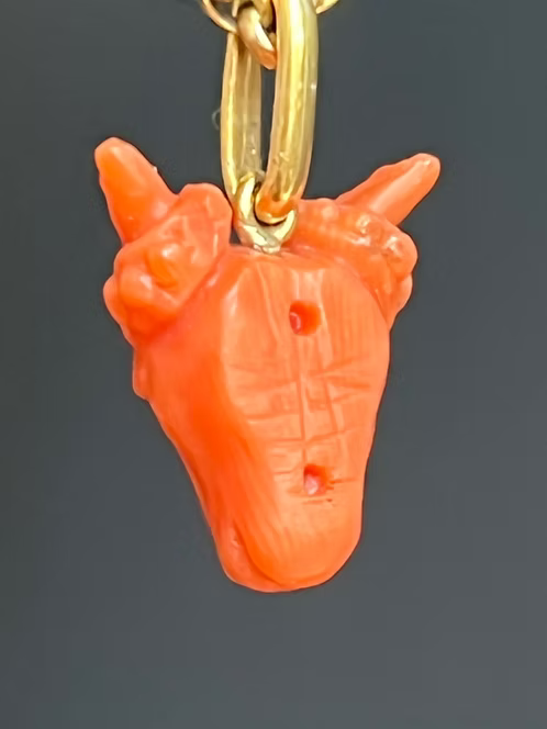 Coral Ram's Head Amulet