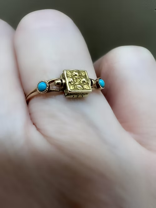 French Empire Swivel locket ring