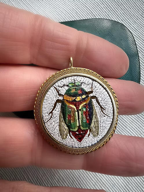 Micro Mosaic Scarab Pendant