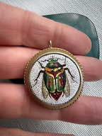 Micro Mosaic Scarab Pendant