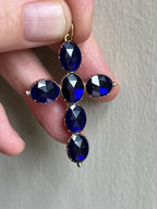 Cobalt blue rose-cut paste cross