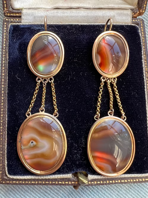French Empire Agate Earrings