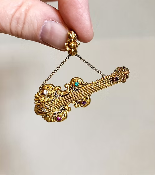 Georgian Acrostic Guitar Pendant