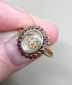 Georgian Garnet Halo Mourning Ring