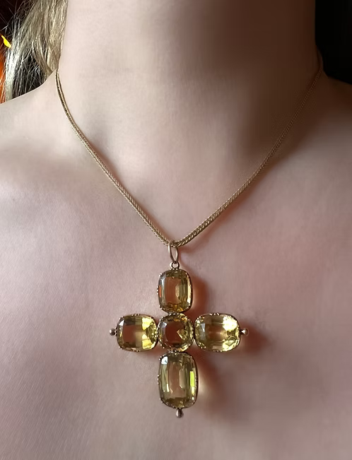 Victorian Citrine Cross