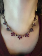 Georgian Garnet Pansy Necklace