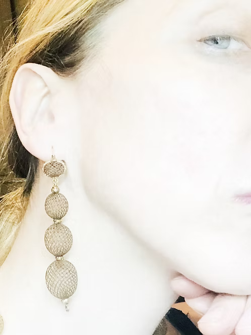 Hairwork Balloon Earrings