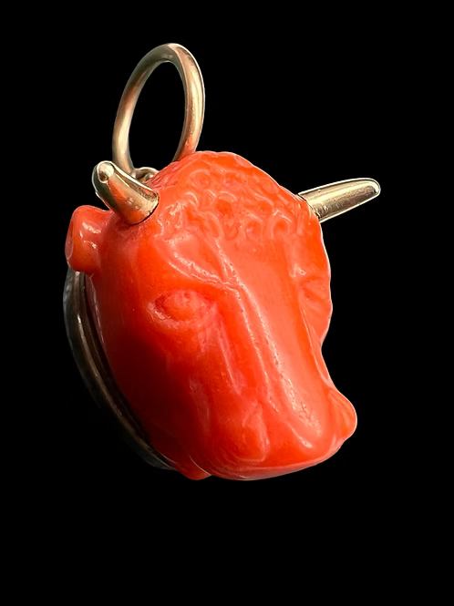 Coral Bull charm