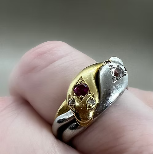 Platinum and Gold Snake Ring 1899