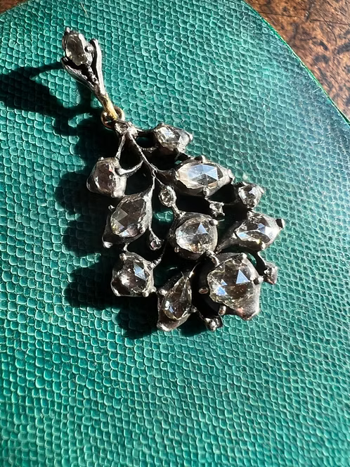 Rococo Rose Diamond Pendant