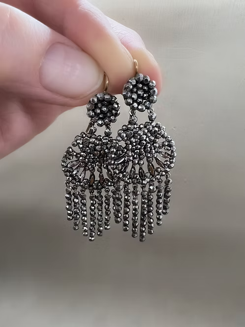 Cut steel Fringed Shell Earrings