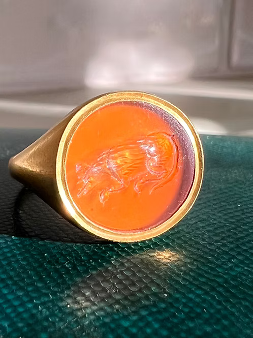 Roman Intaglio Sleeping Dog