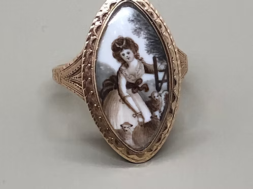 Navette sepia ring c.1790