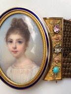 French Sentimental Portrait Miniature of a Young Girl c.1830