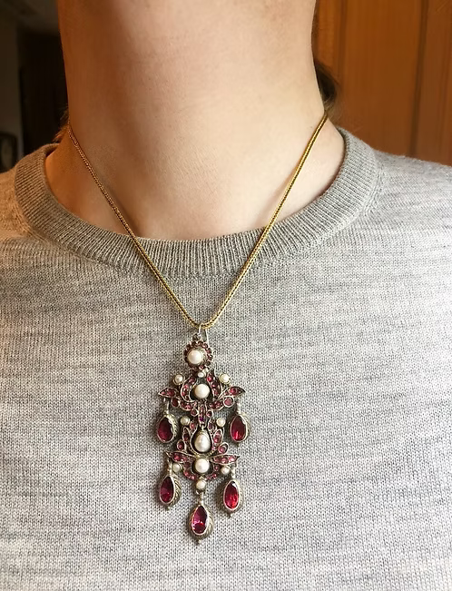 Foiled Garnet Chandelier
