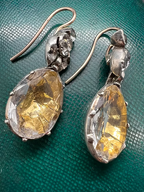 Foiled Georgian Rock Crystal Earrings