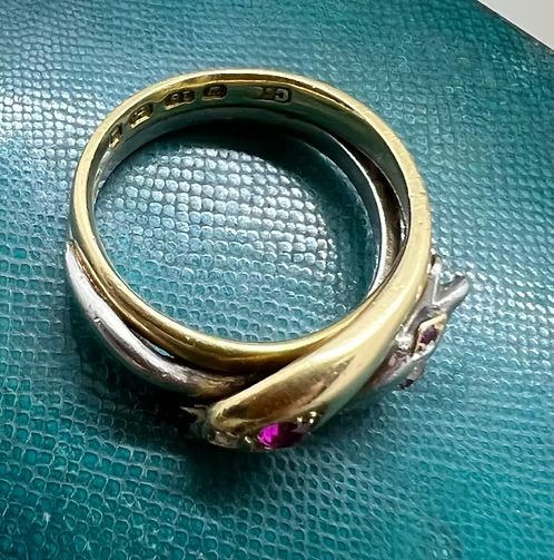 Platinum and Gold Snake Ring 1899