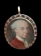 Jewelled Portrait Miniature Pendant