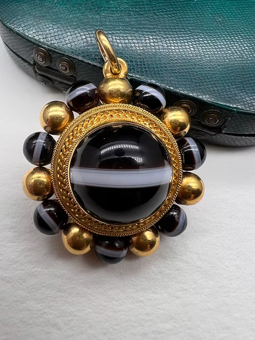 Victorian Banded Agate Pendant